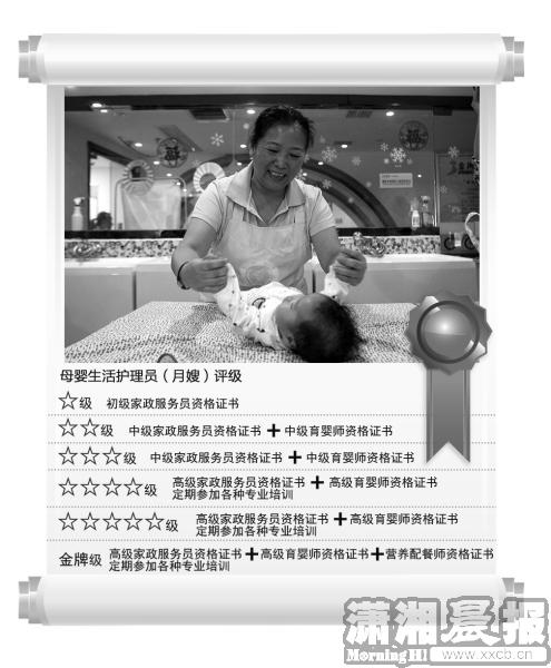 明年2月“月嫂新國標”將實施 金牌為最高級